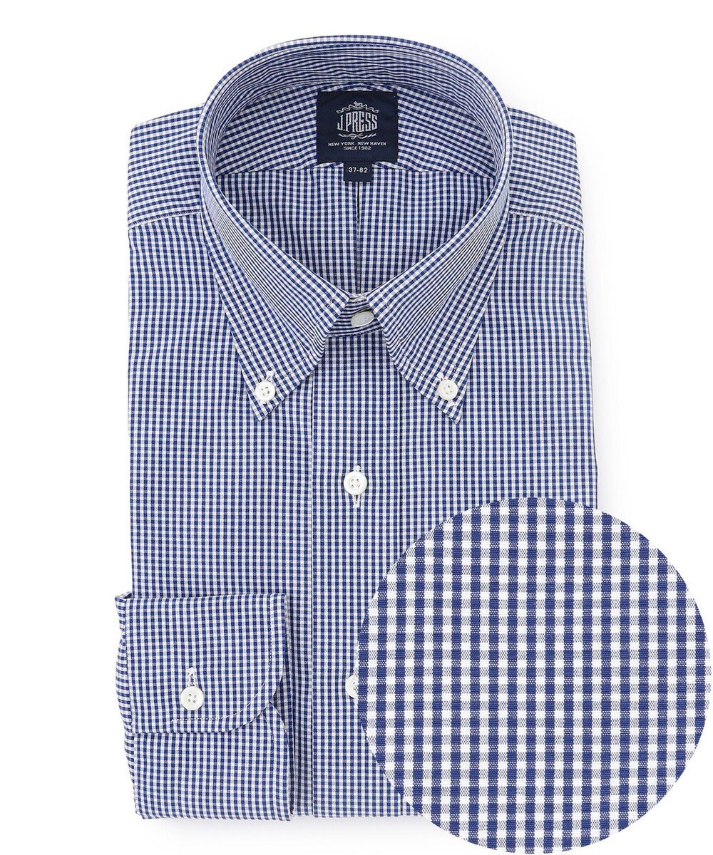 J.PRESS MEN 【PREMIUM PLEATS / 形態安定】ギンガムチェック ドレスシャツ / B.D. 