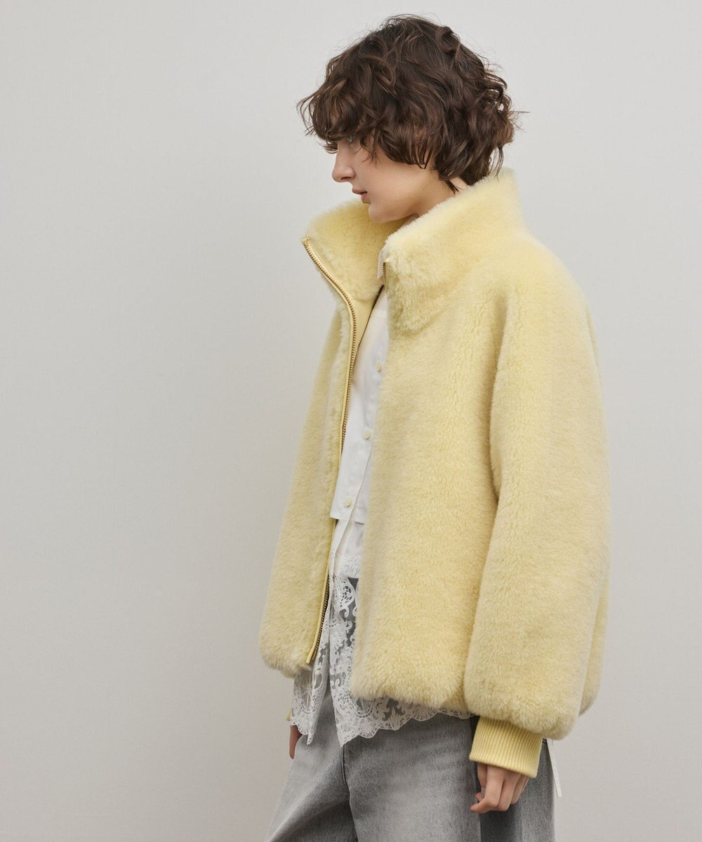 GRACE CONTINENTAL ウールボアスタンドカラージャケット 