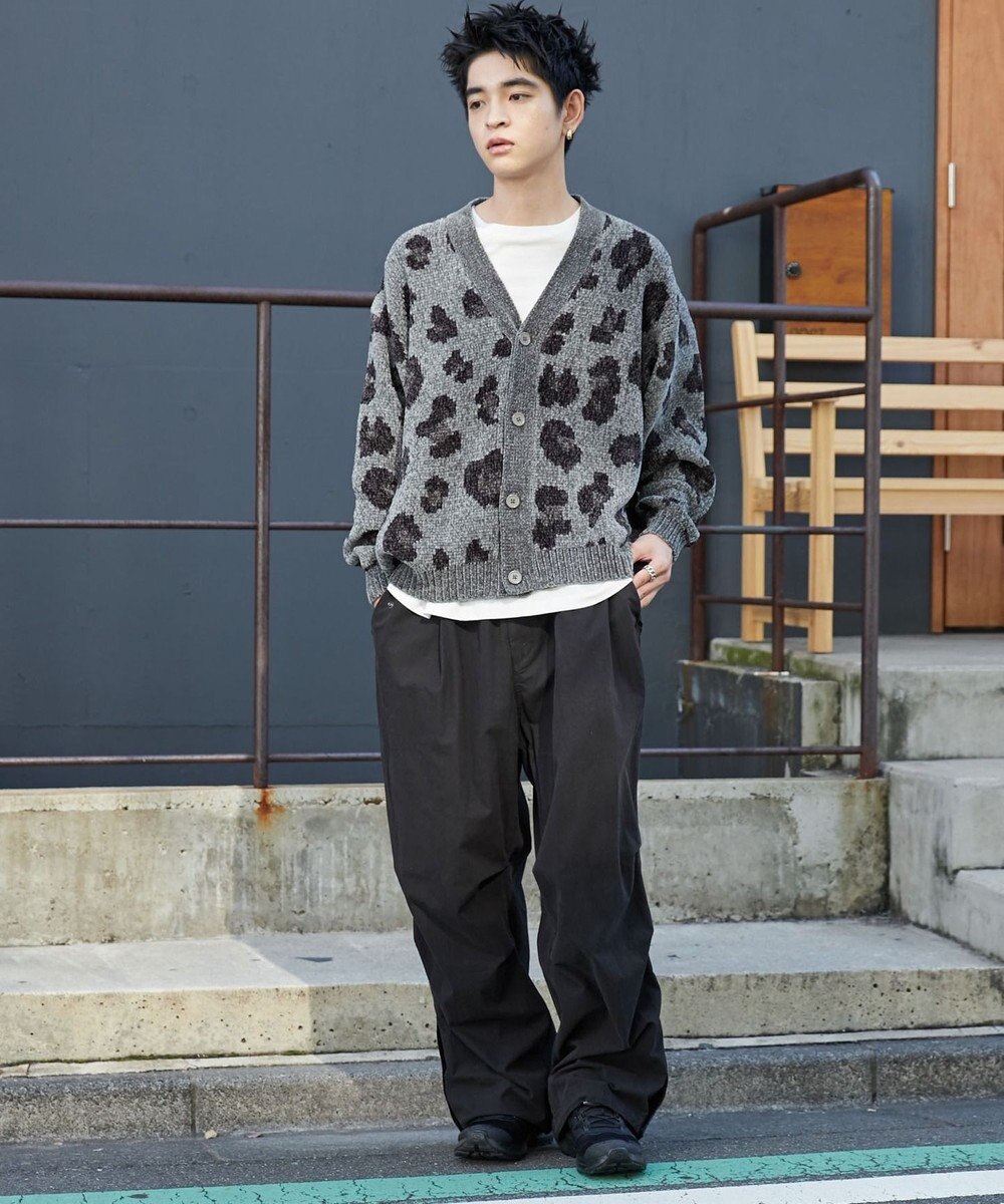 WEGO ベロアモールパターンカーディガン 