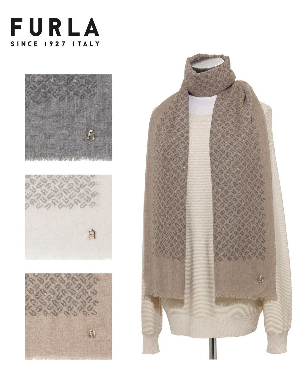 MOONBAT FURLA(フルラ）ウール100％ ウールアーチロゴストール 