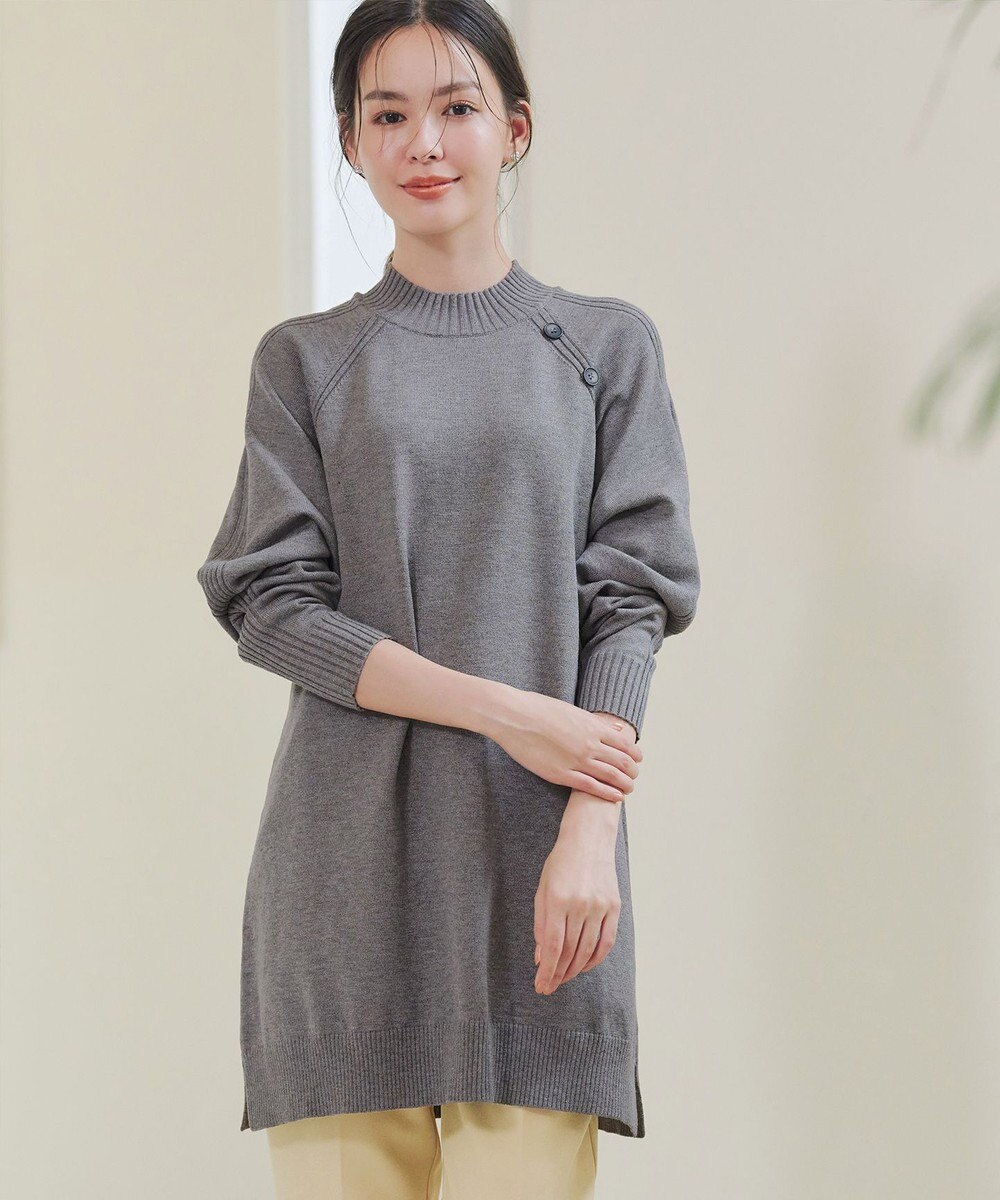 Tiaclasse 【安田美沙子さん着用・選べる2type・新色追加】ボタンニットチュニック 