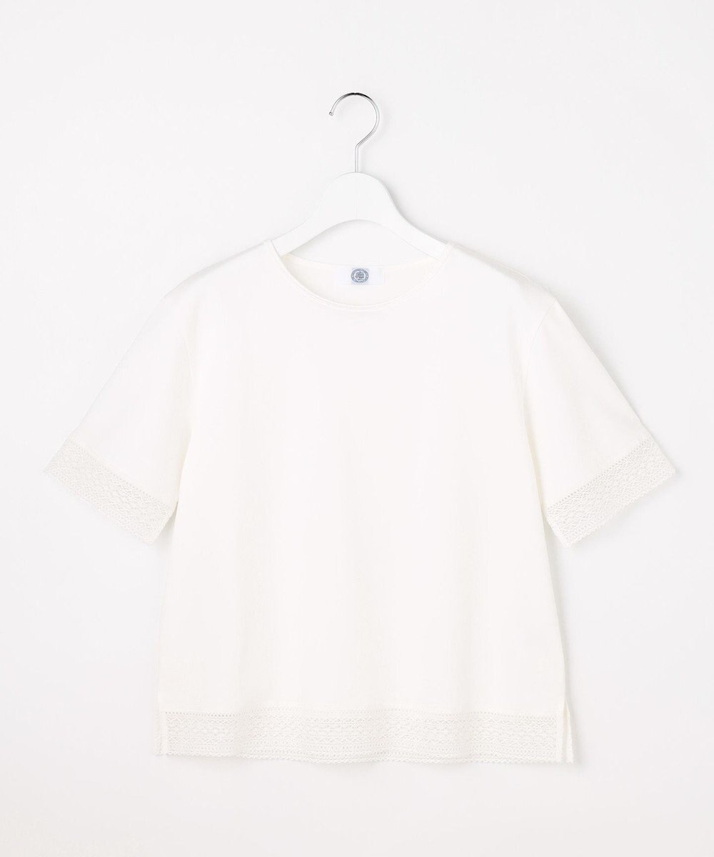 J.PRESS LADIES 【一枚で着映え】コットンスムース レース カットソー 