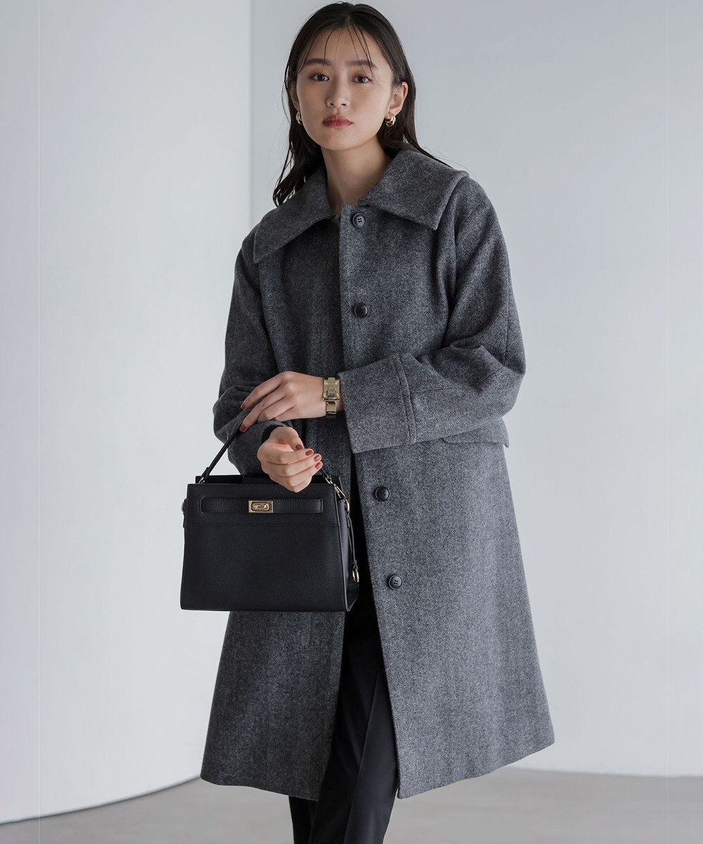 組曲 ウールモッサステンカラー コート 