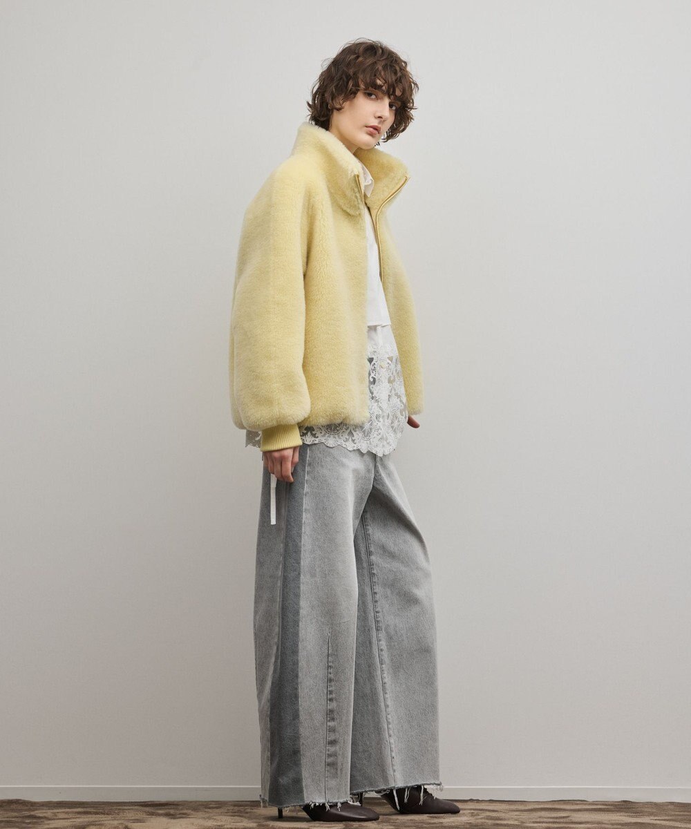 GRACE CONTINENTAL ウールボアスタンドカラージャケット 