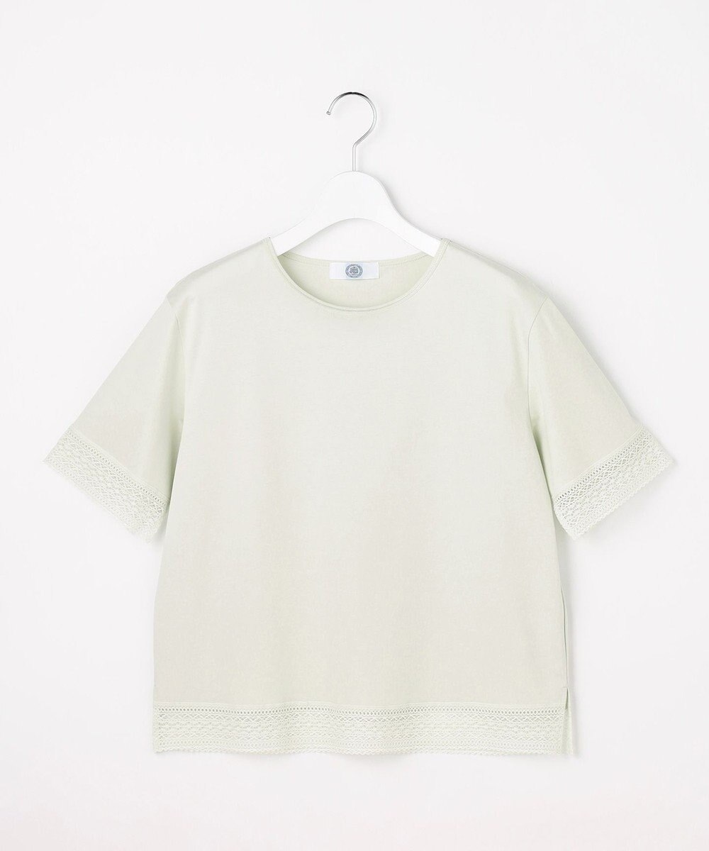 J.PRESS LADIES 【一枚で着映え】コットンスムース レース カットソー 