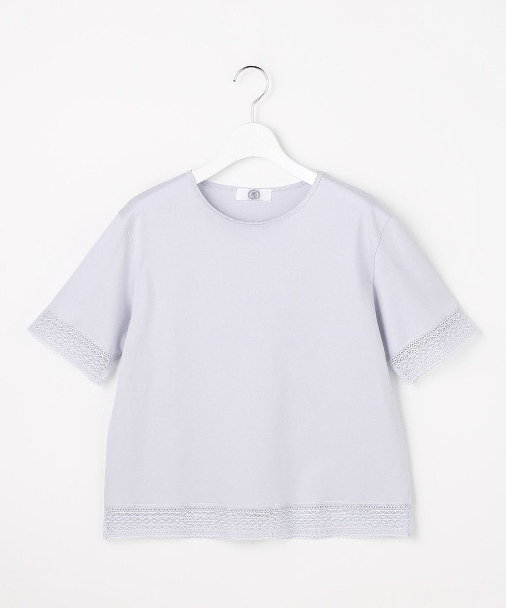 J.PRESS LADIES 【一枚で着映え】コットンスムース レース カットソー 