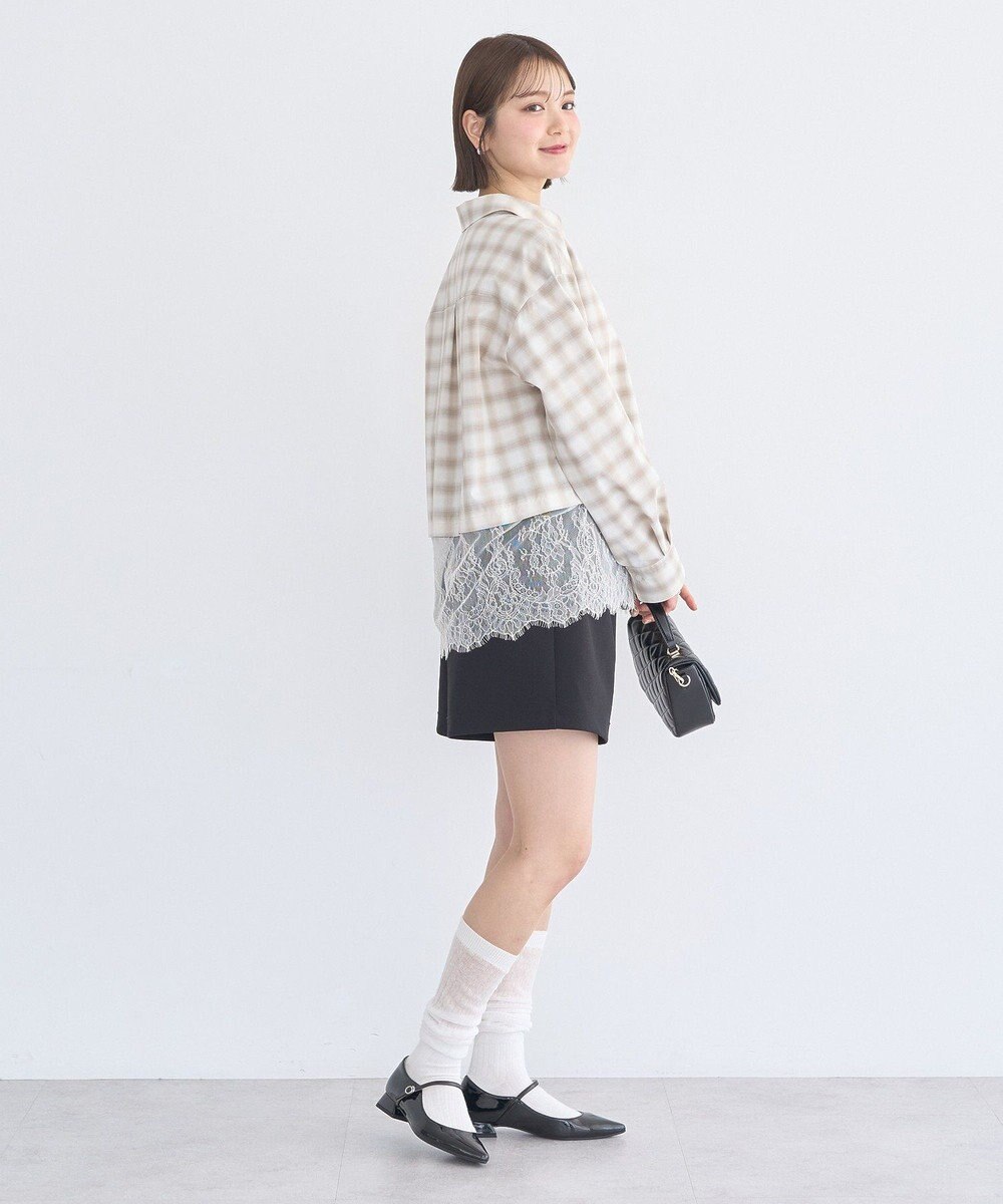 earth music&ecology 適ON レースヘムシャツ 