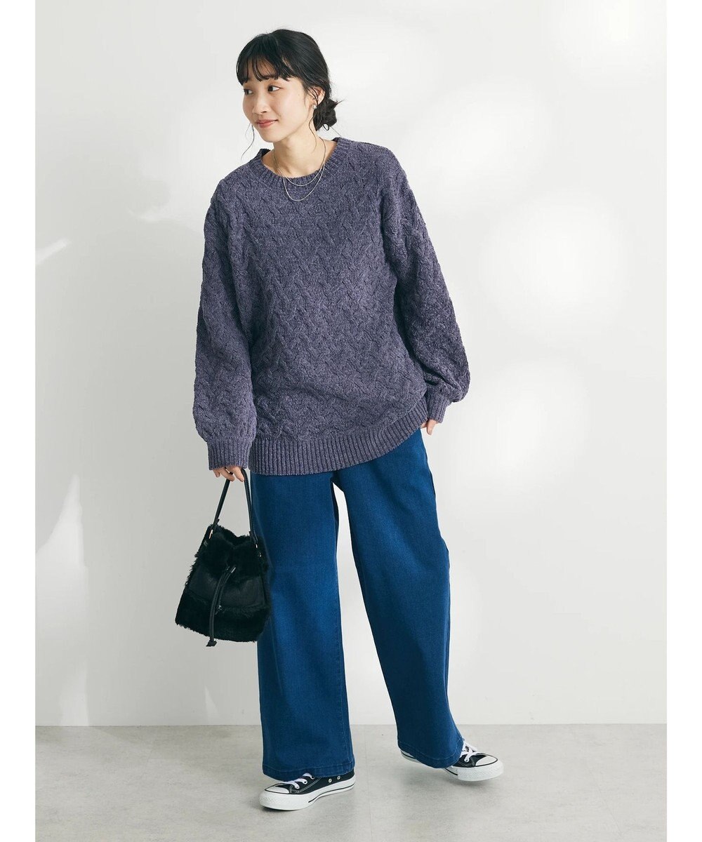 CRAFT STANDARD BOUTIQUE 洗えるモールケーブルニットチュニック 