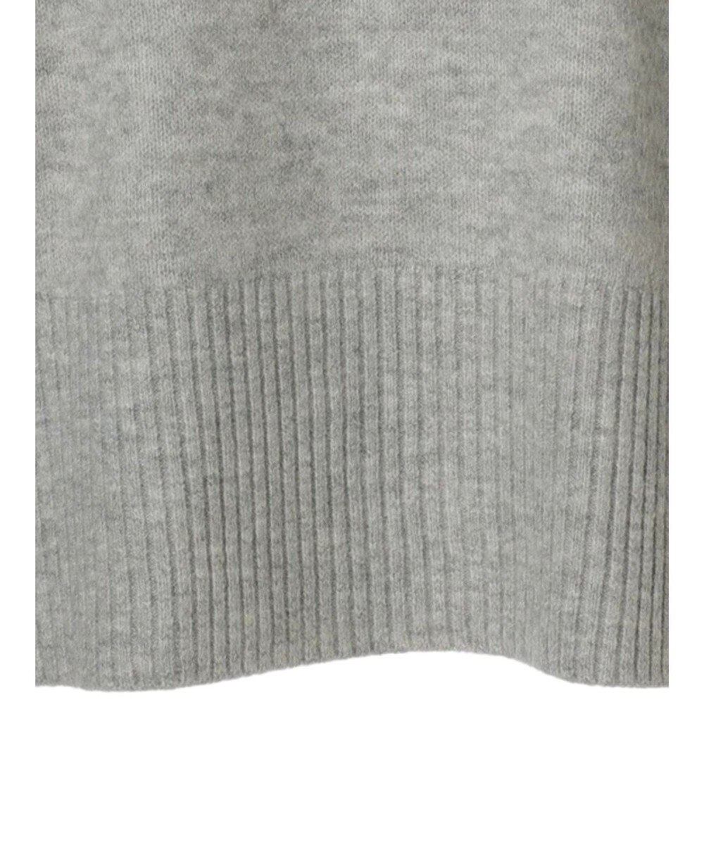 Green Parks ｆｕｗａっとメランジ袖リブ長めニットプルオーバー 