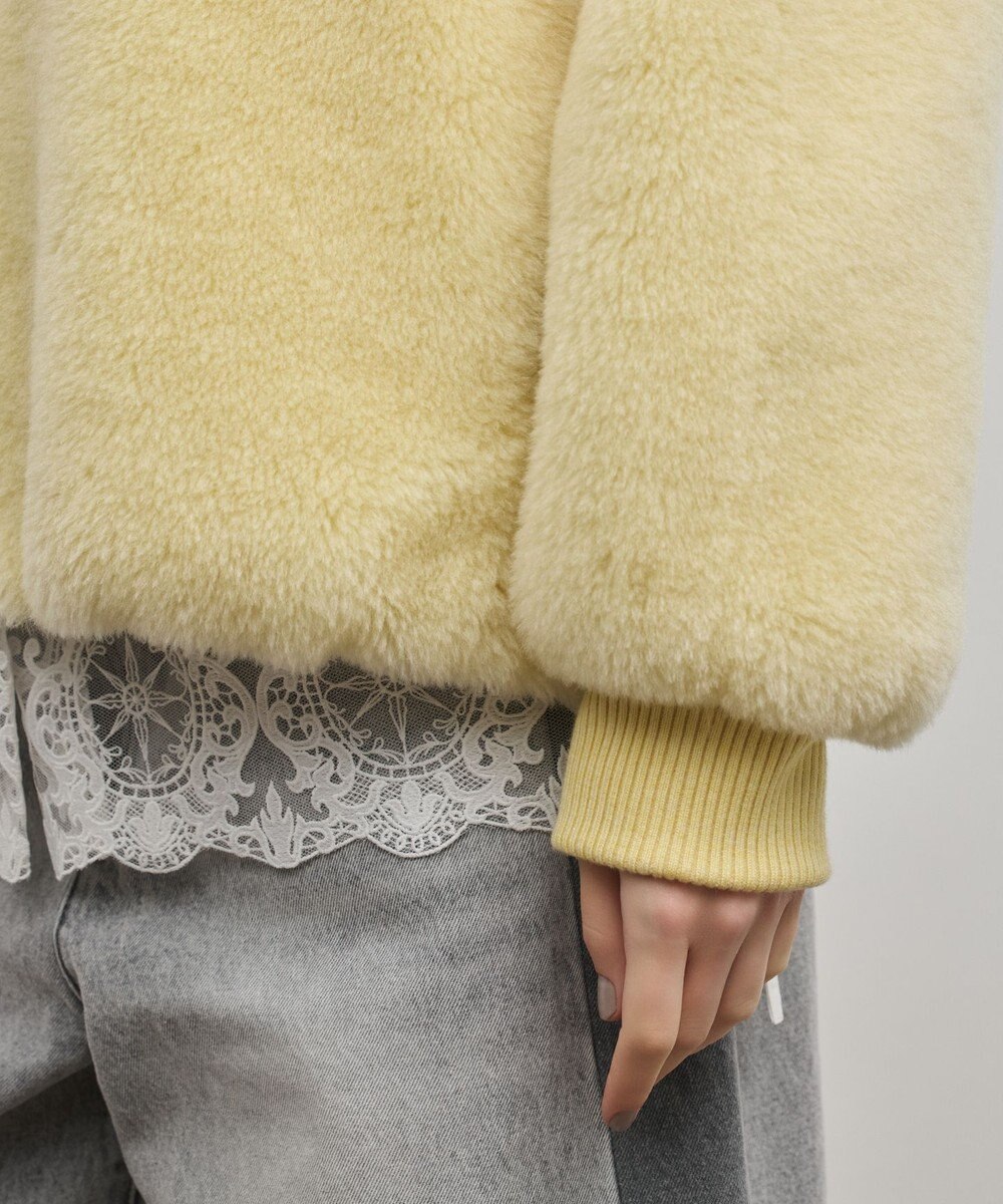 GRACE CONTINENTAL ウールボアスタンドカラージャケット 