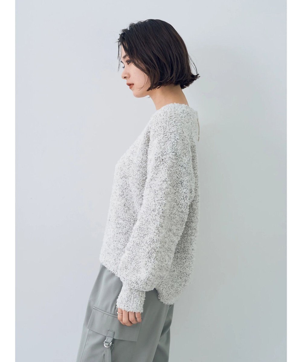 YECCA VECCA レースアップリボンヤーンニット 