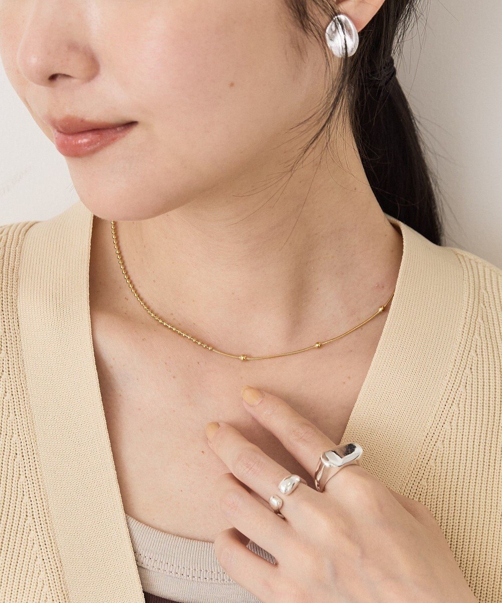 AMERICAN HOLIC 【ステンレス】スイッチドボールチェ－ンネックレス 