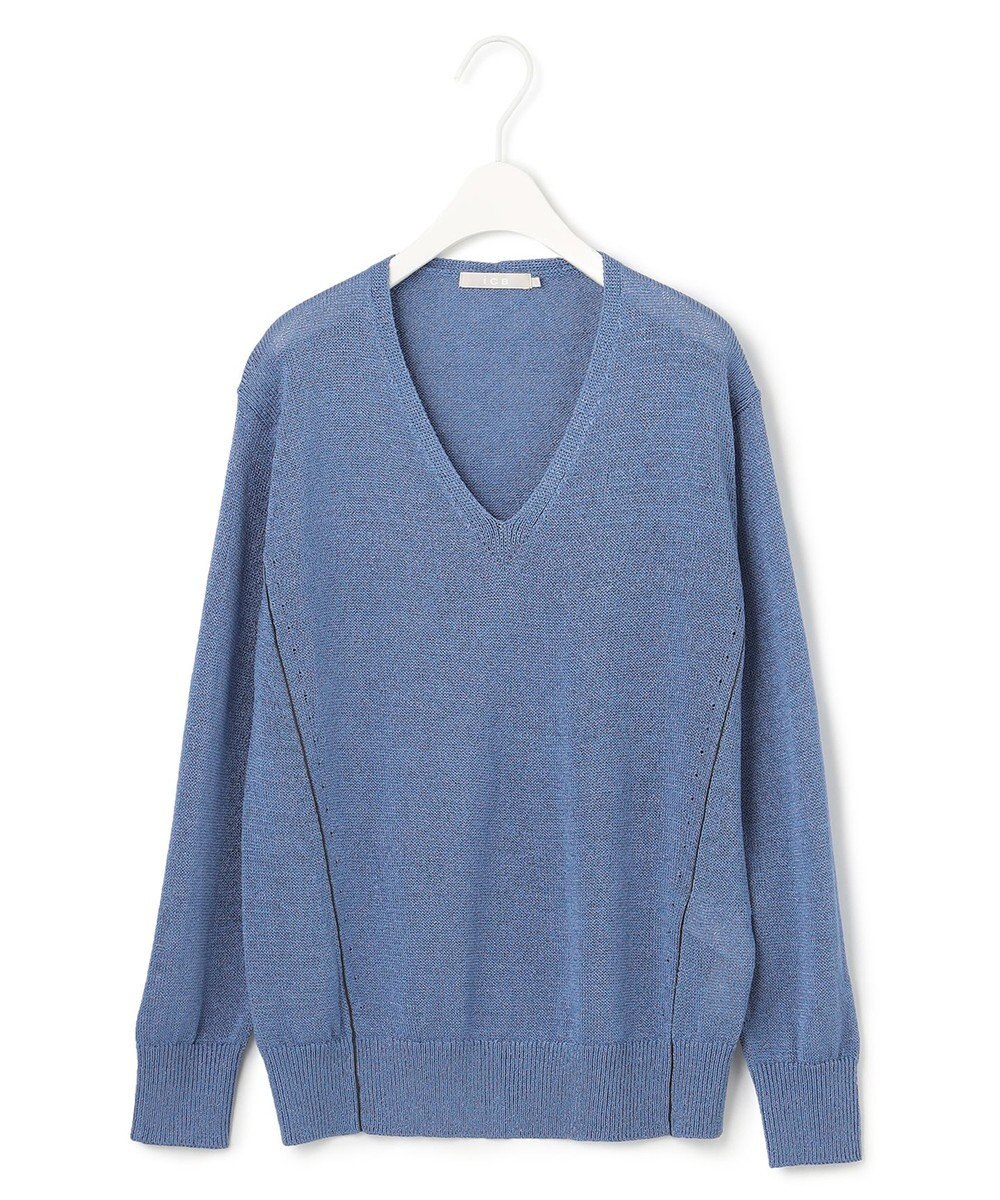 ICB 【WEB限定カラーあり・洗える】ペーパーブレンドシャインニット Vネックプルオーバー 