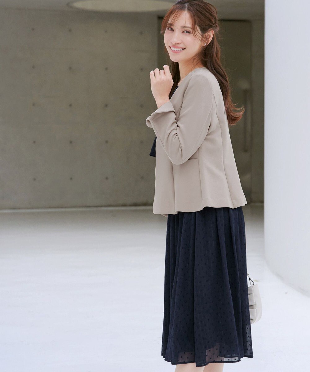 Tiaclasse L 【ストレッチジョーゼット】フレアジャケット 