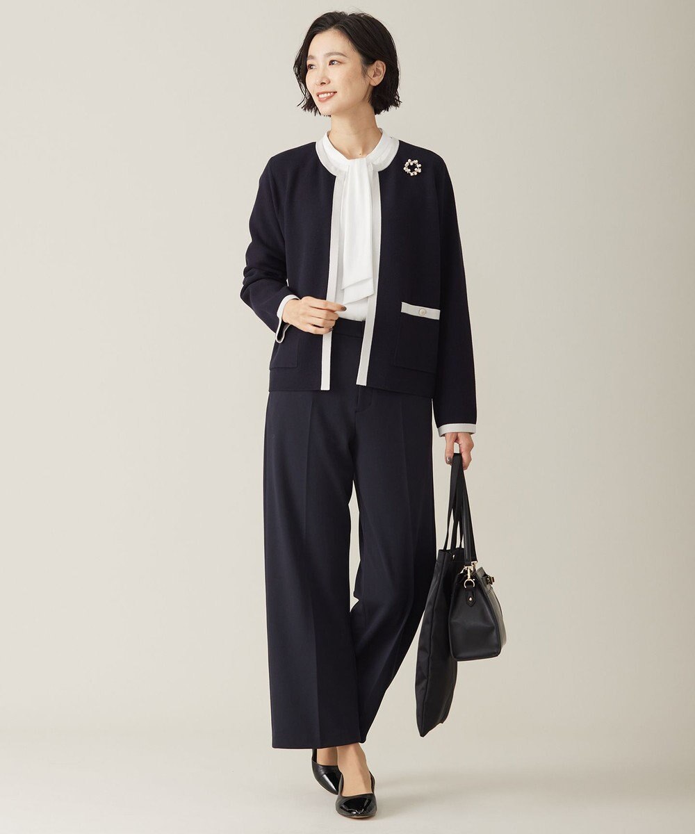 J.PRESS LADIES S 【WEB限定カラーあり・洗える】TRIM RAYON STRETCH カーディガン 