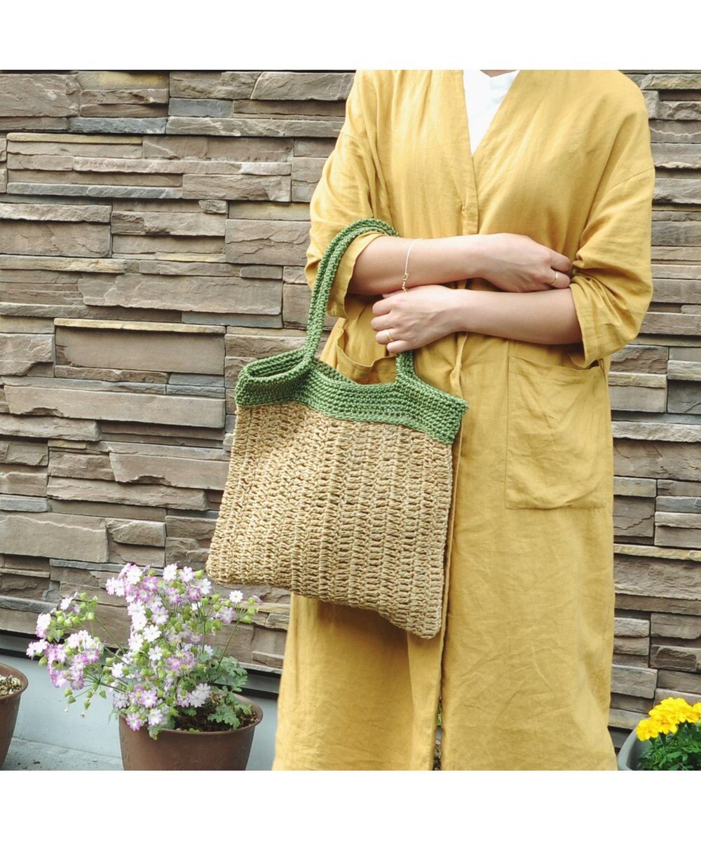 UNBILLION cachecache ペーパー切り替え横編みトートバッグ 