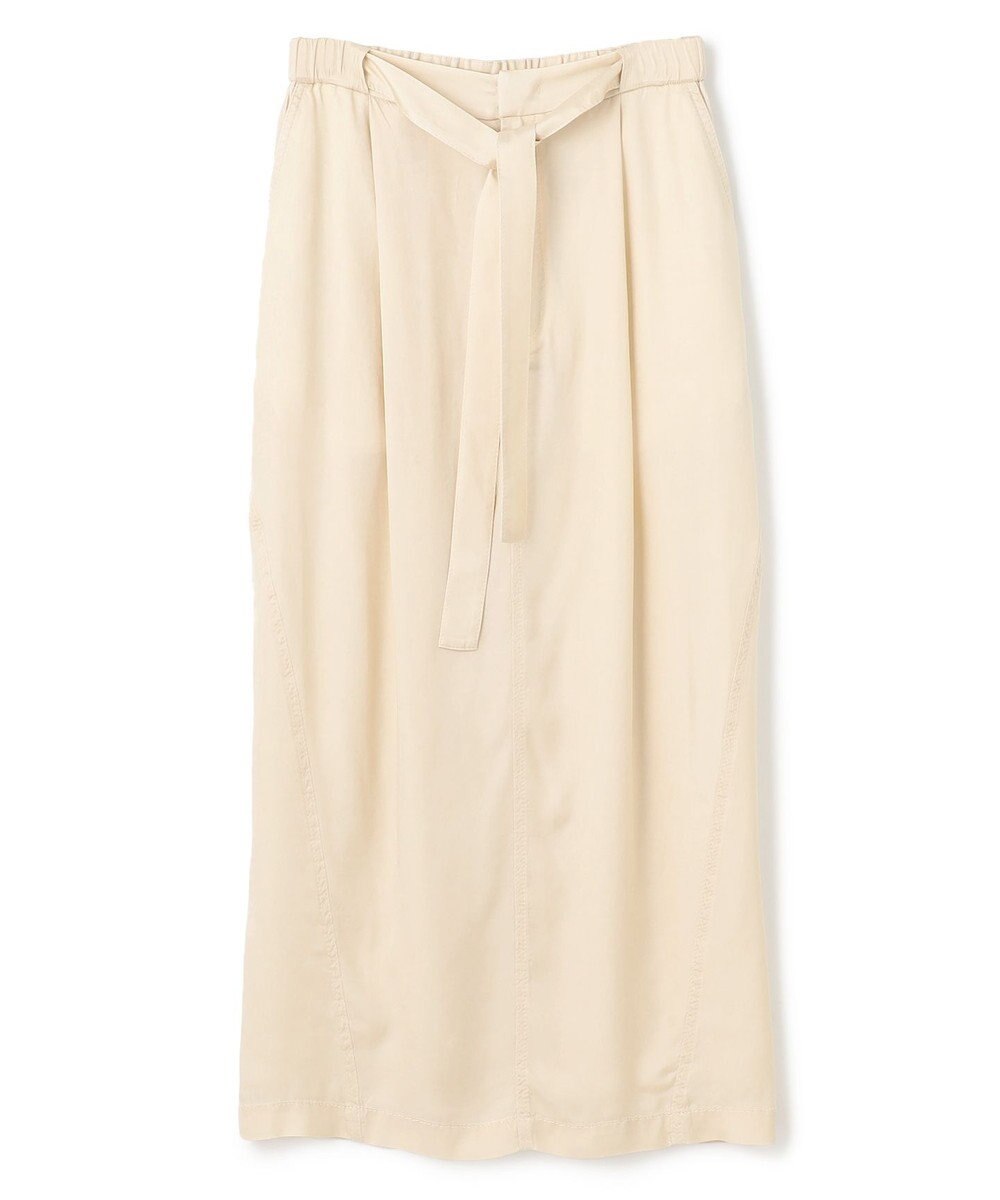 BEIGE， 【洗える】PAWPAW / ウエストリボンタックスカート 