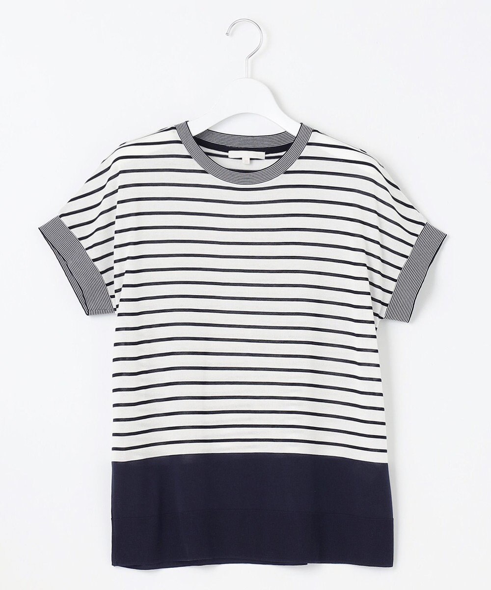 自由区 L 【WEB限定・洗える】ニットソーボーダー トップス 