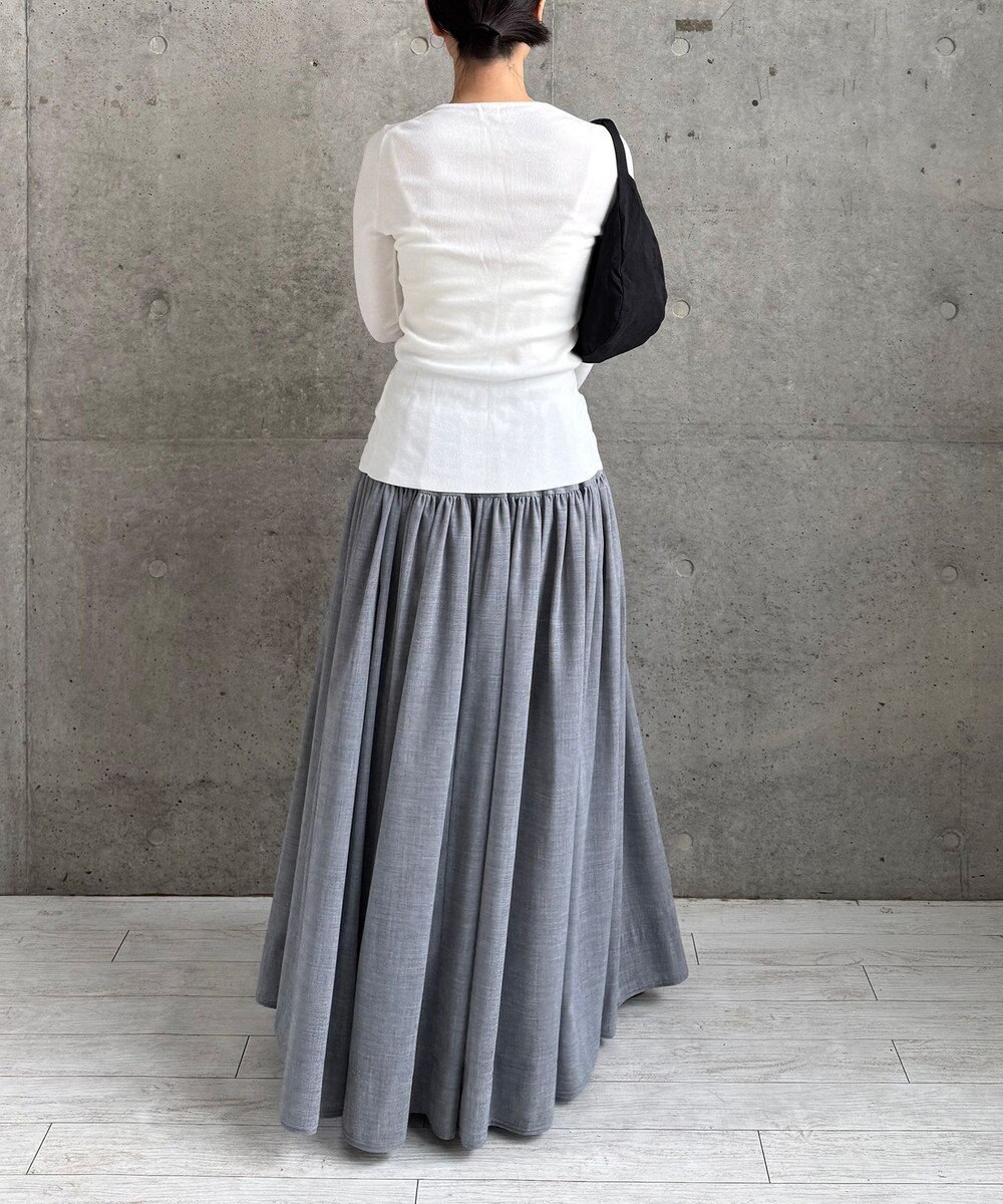 #Newans 【LEE掲載アイテム】ダブルギャザーロングスカート 