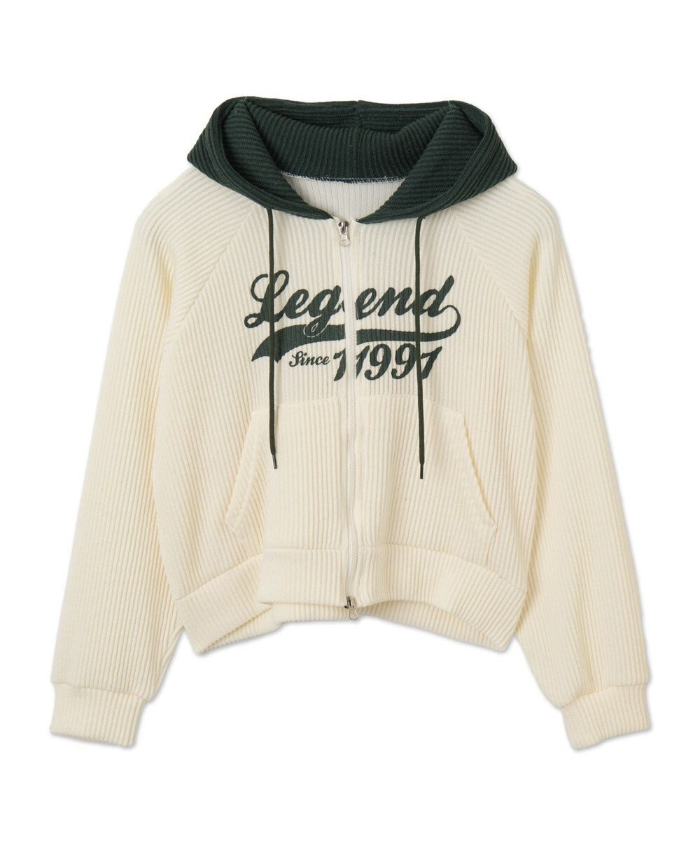 WEGO バイカラーニットジップパーカー 