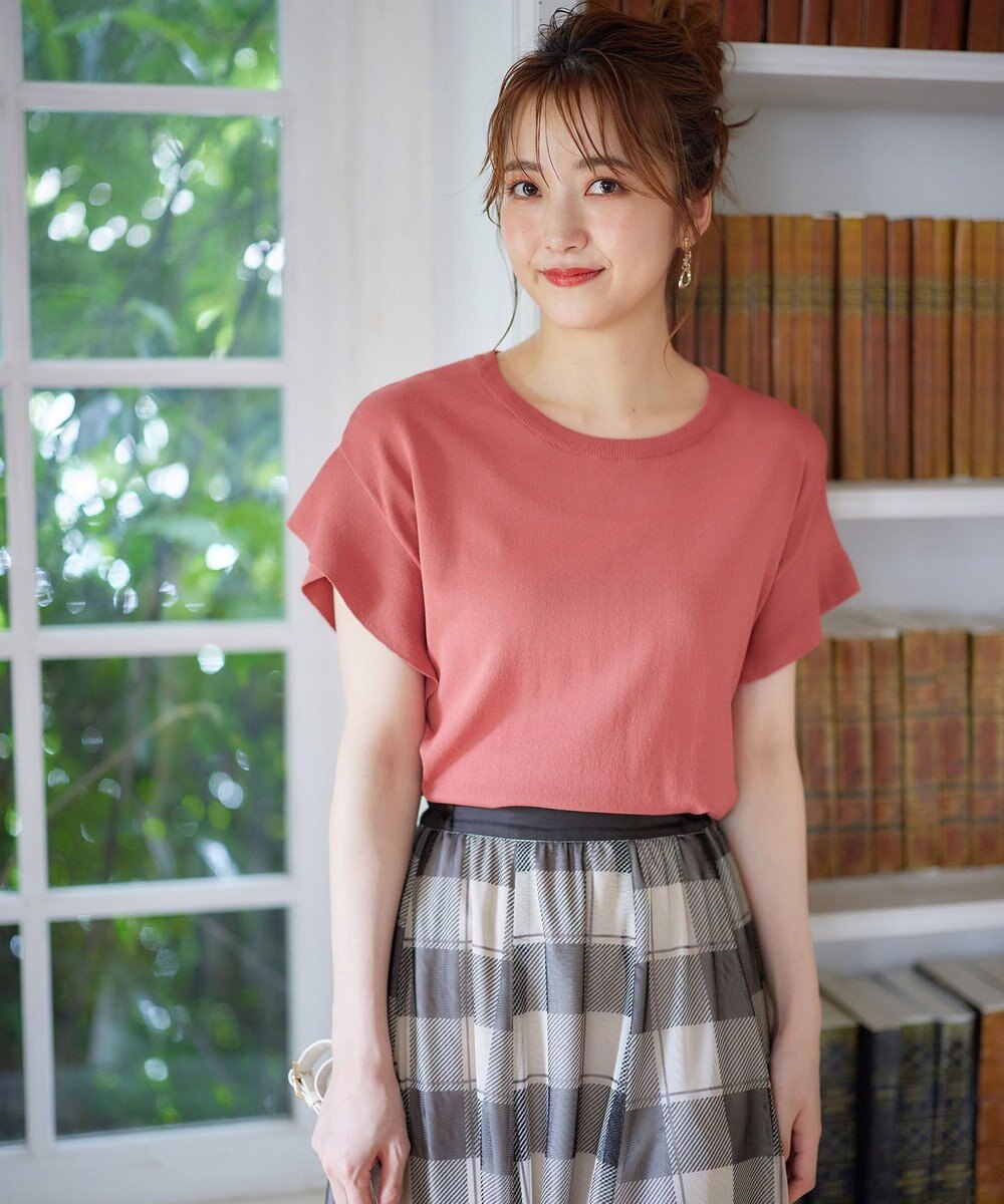 ANY SIS 【美人百花6月号掲載】フレンチスリーブニット Tシャツ 