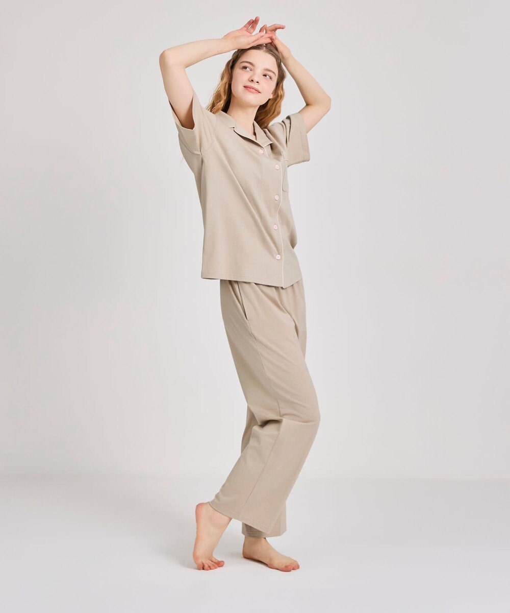 une nana cool 【綿100%】60/2 やわらか天竺 半袖開襟パジャマ MADE WITH LIBERTY FABRIC 