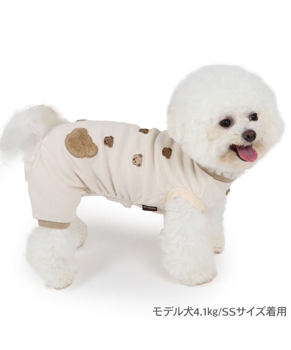PET PARADISE ペットパラダイス くまちゃん刺繍  プレミアムペティヒート  ロンパース 小型犬 