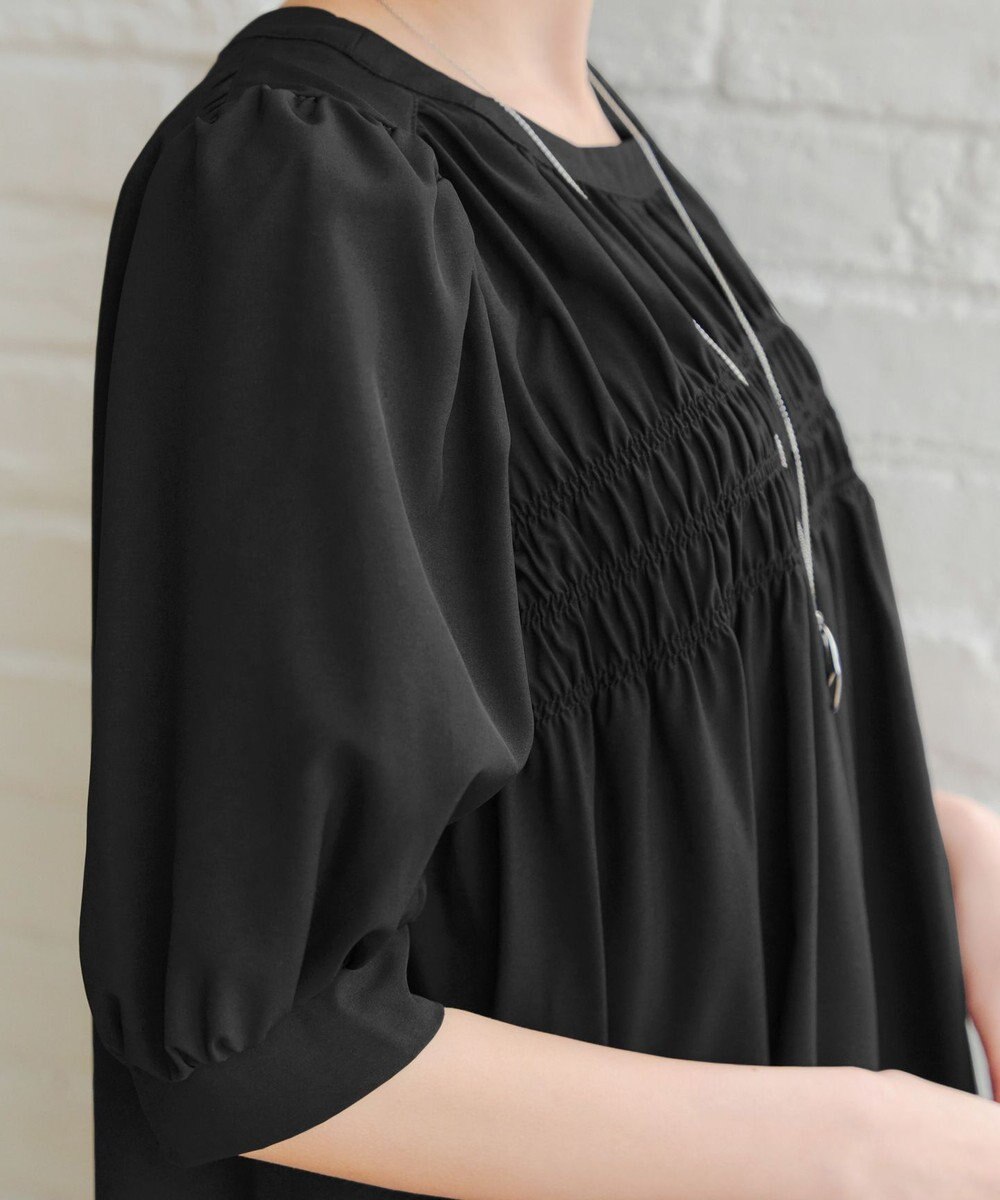 Tiaclasse L 【洗える】シャーリングチュニック 