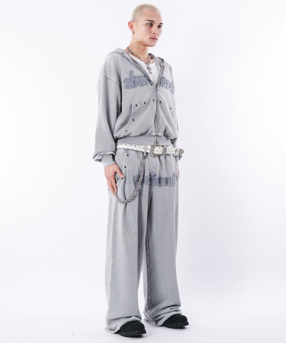 WEGO 【ウエストゴム/ユニセックス着用ITEM】ブリーチハトメスウェットパンツ 