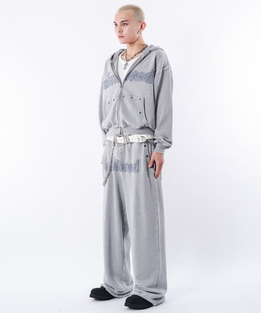 WEGO 【ウエストゴム/ユニセックス着用ITEM】ブリーチハトメスウェットパンツ 