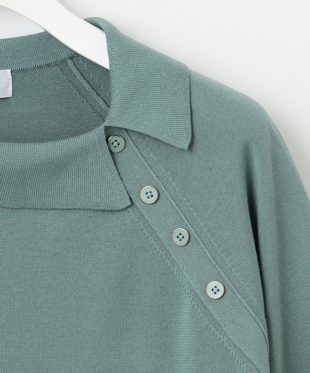 J.PRESS LADIES L 【洗える】COTTON POLYESTER 襟付き ニット 