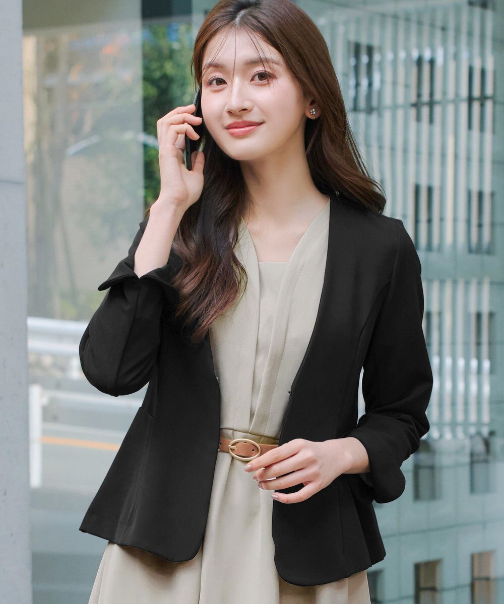 Tiaclasse L 【ストレッチジョーゼット】フレアジャケット 