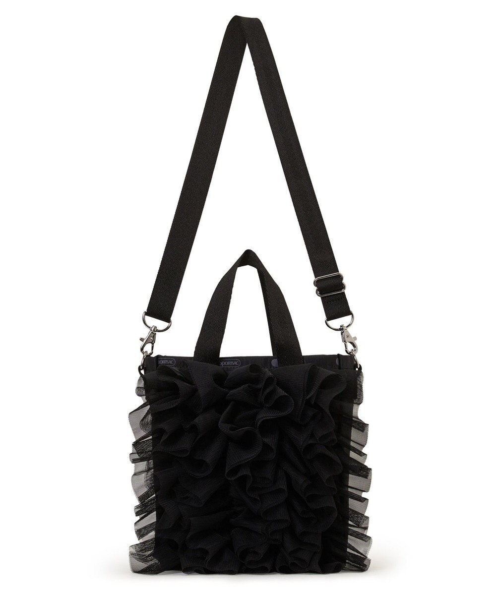 LeSportsac RUFFLE MINI N/S TOTE/ブラックレースラッフル 