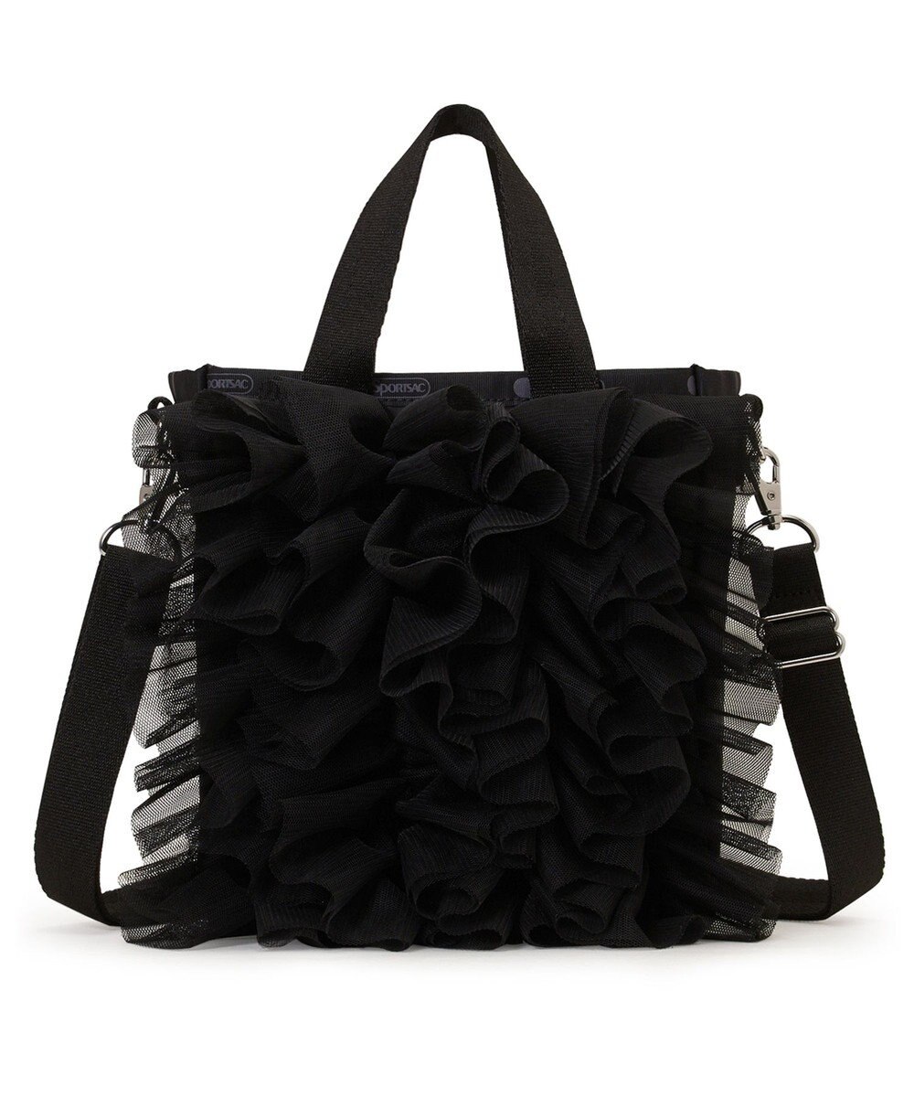 LeSportsac RUFFLE MINI N/S TOTE/ブラックレースラッフル 