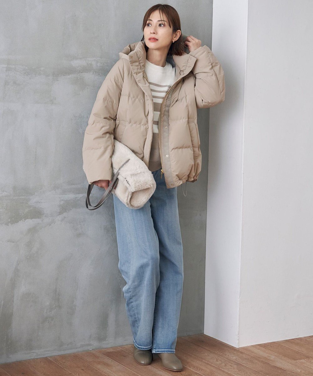 自由区 L 【洗える】マイクロタッサーダウン コート 