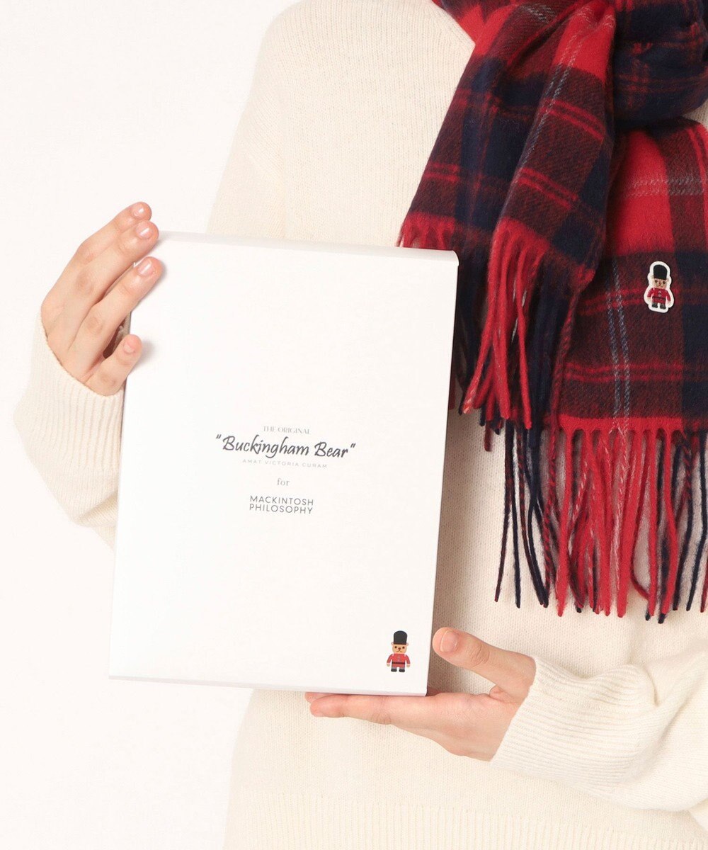 MOONBAT 【WEB限定】MACKINTOSH PHILOSOPHY ウール100%バッキンガムベア チェックマフラー (パッケージ付き) 