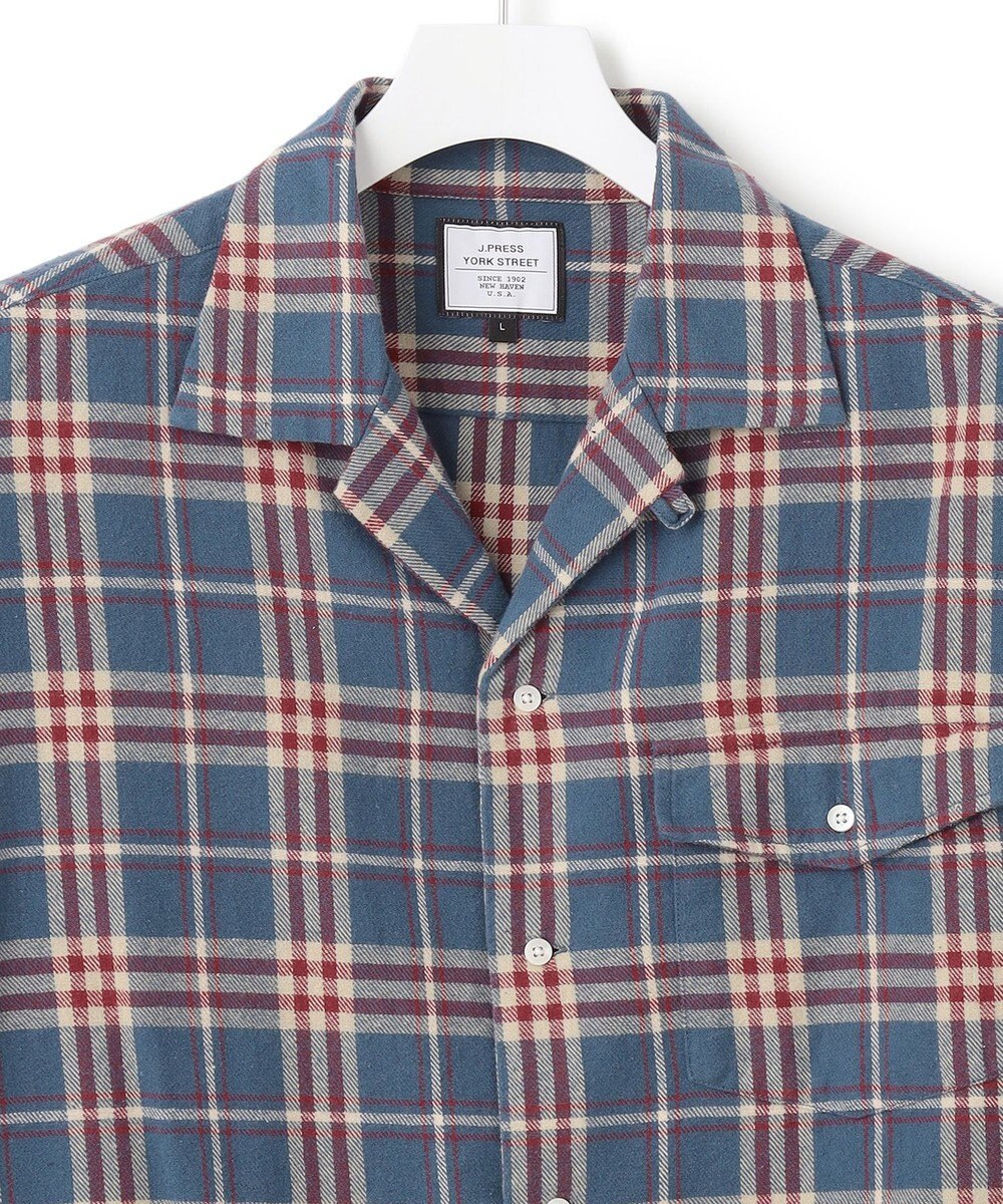 J.PRESS YORK STREET 【UNISEX】フランネル オープンカラーシャツ 