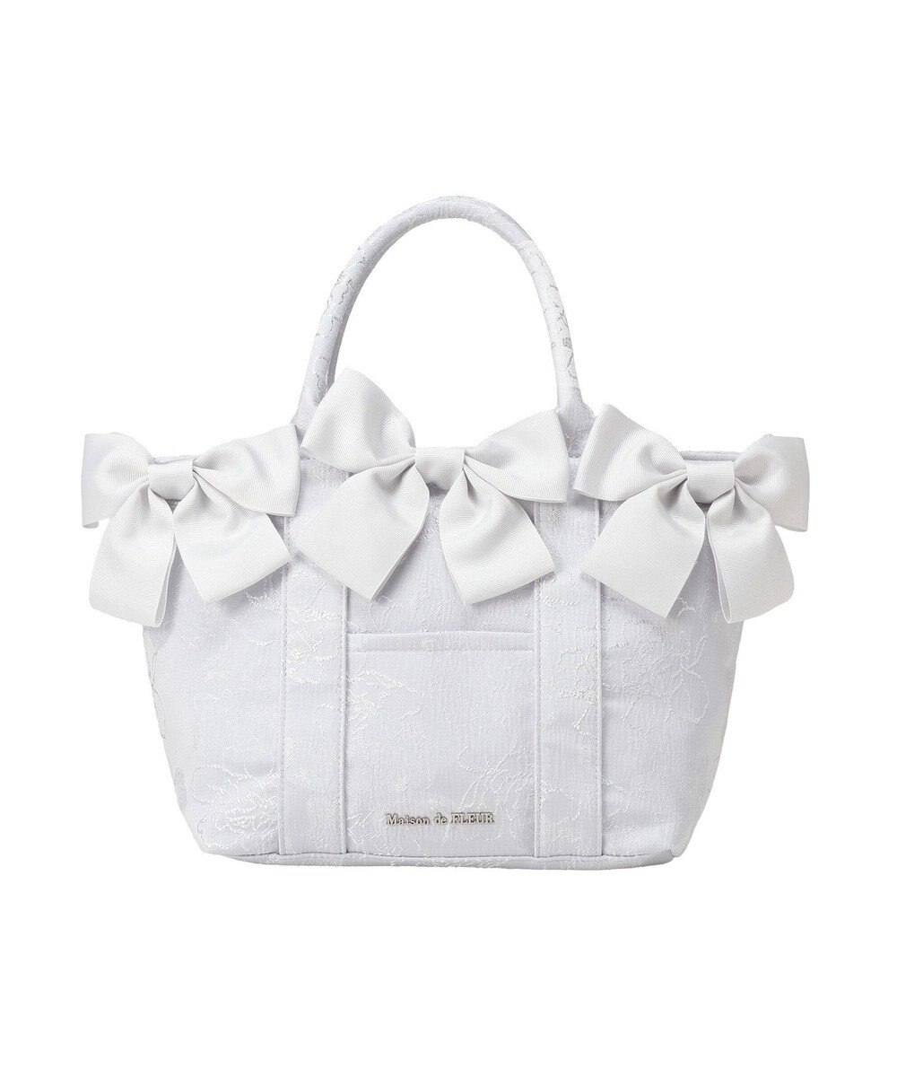 Maison de FLEUR ブルーマニアボリュームリボン２ＷａｙトートＭバッグ 