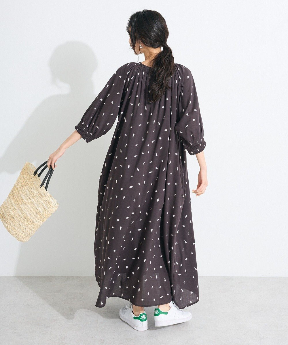 CRAFT STANDARD BOUTIQUE インド綿2WAY綿ボイルギャザーネックワンピース 