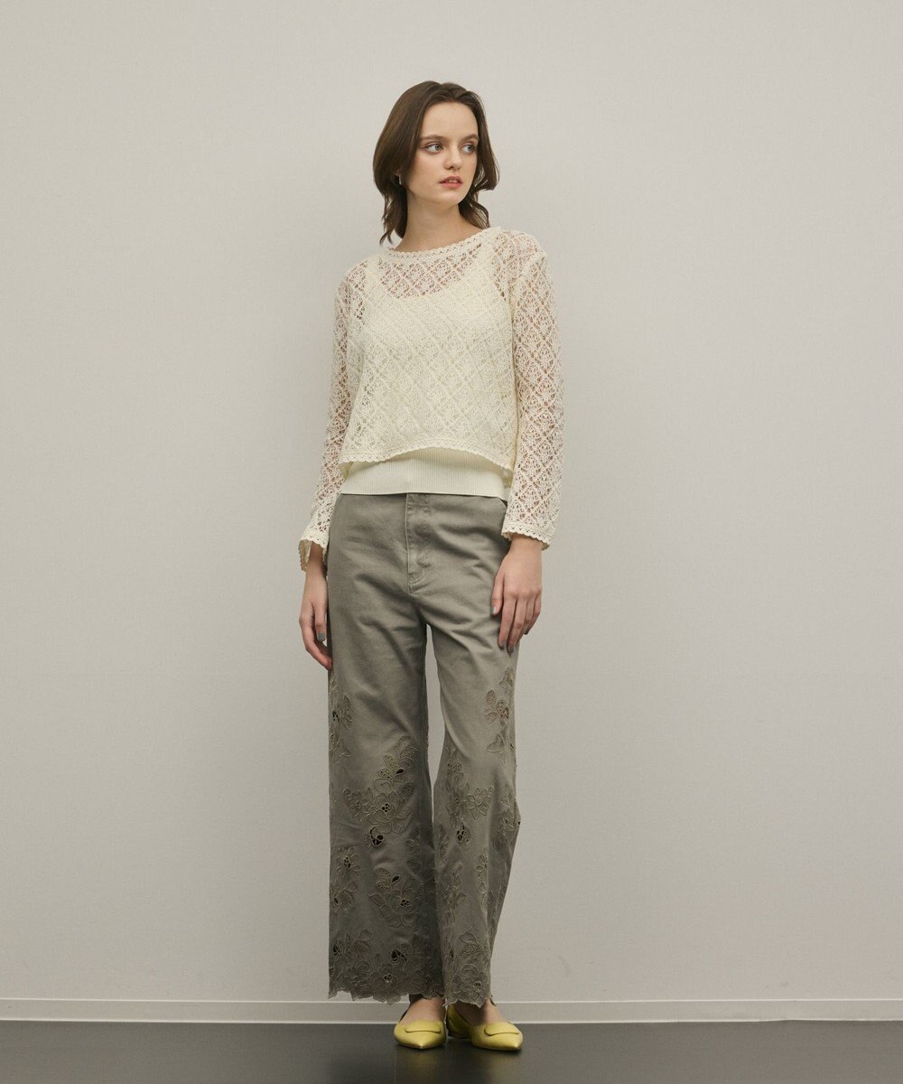 GRACE CONTINENTAL レースフレアスリーブトップ 