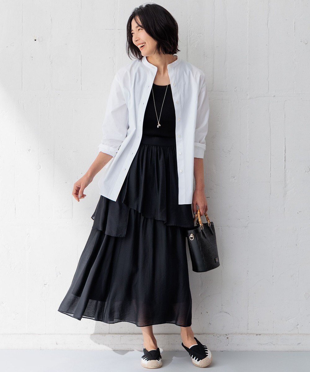 23区 L 【Oggi4月号掲載/洗える】シアーツイル ティアードスカート 