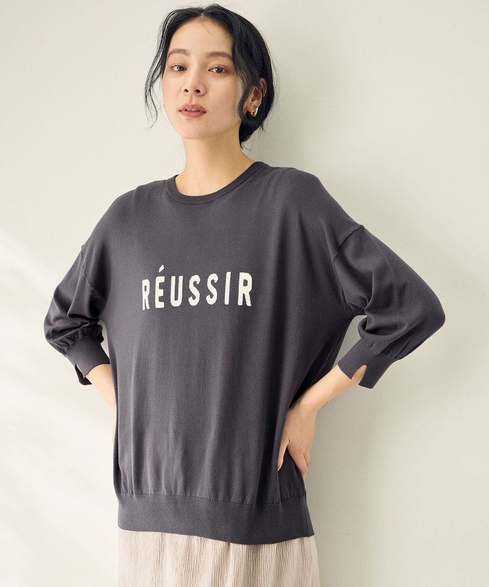 ANY インターシャロゴニットプルオーバー 