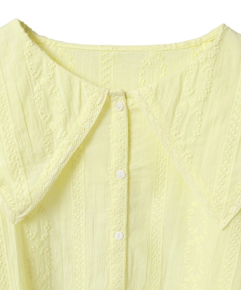 earth music&ecology ビッグカラー刺繍ブラウス 