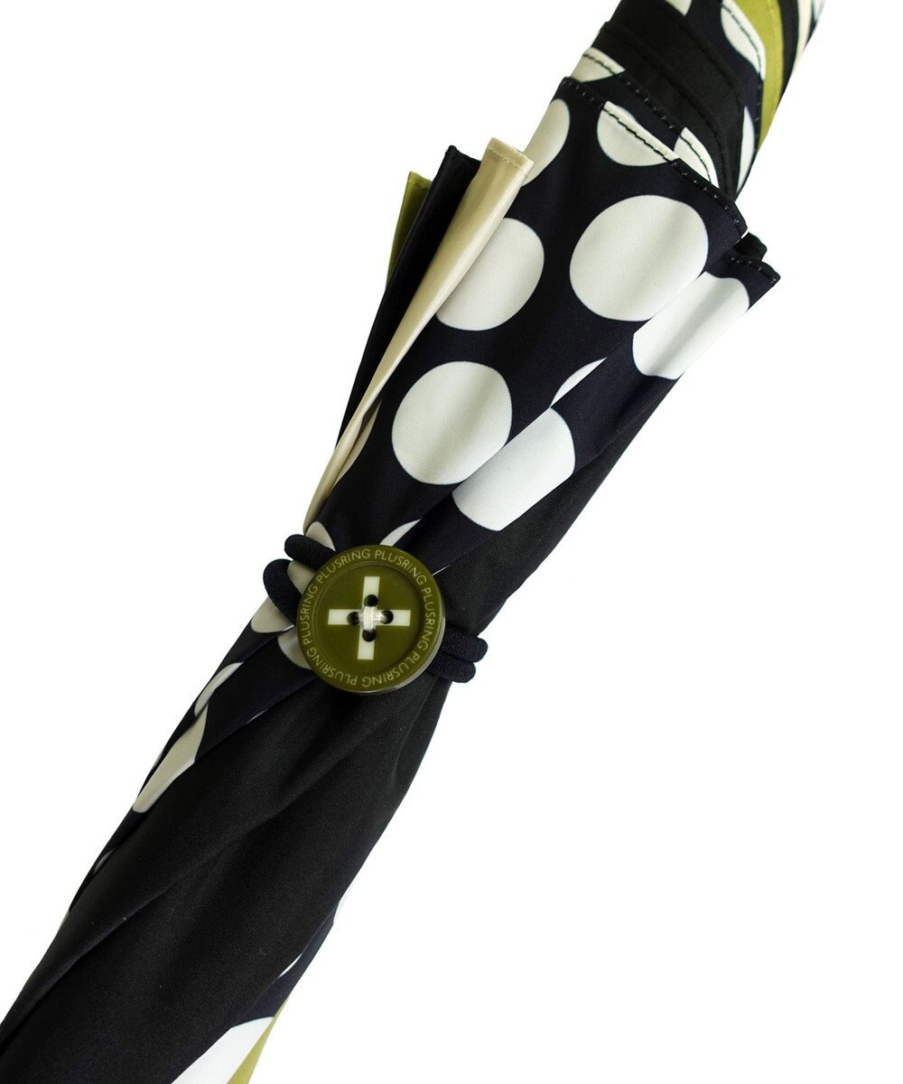 +RING レディース向け プラスリング 長傘 60cm BLK/GRN T1347 