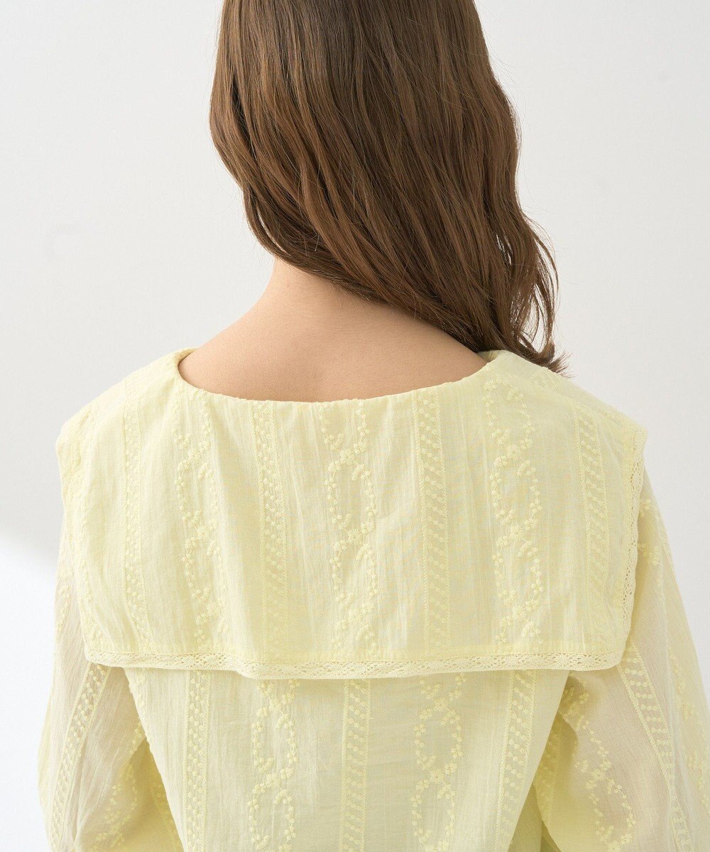 earth music&ecology ビッグカラー刺繍ブラウス 