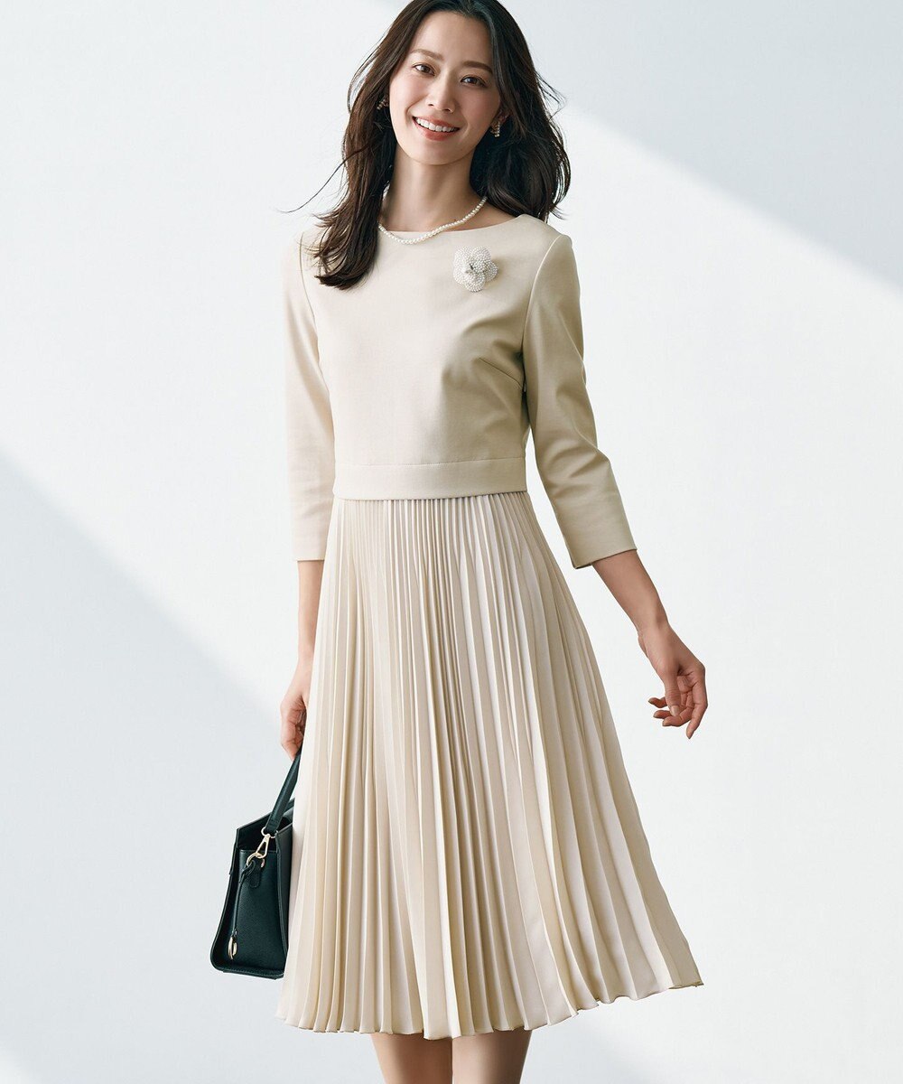 組曲 【KUMIKYOKU NAVY】ジャージーコンビプリーツ ワンピース 