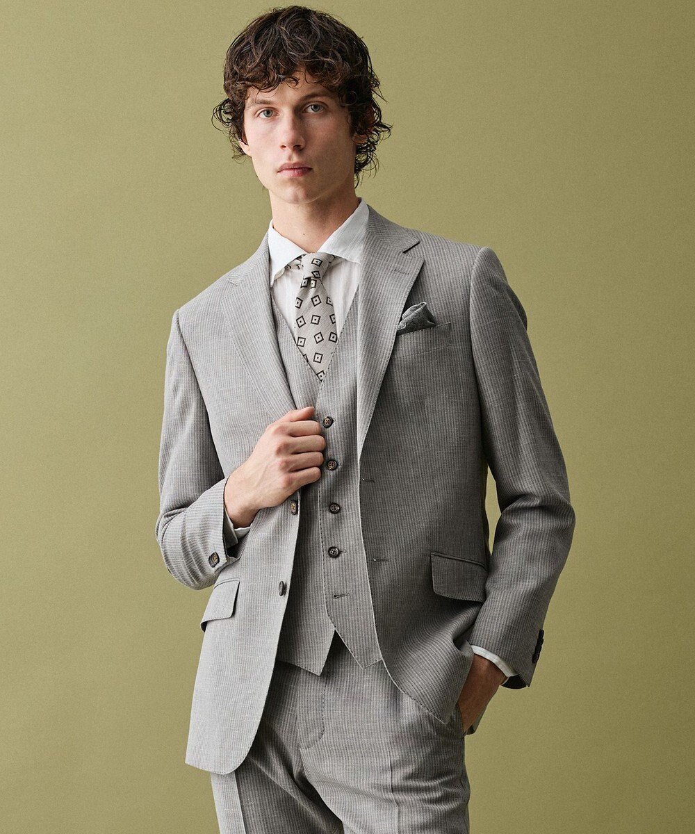 JOSEPH ABBOUD 【リネンブレンド】コットンリネン ボイルコード シャツ 