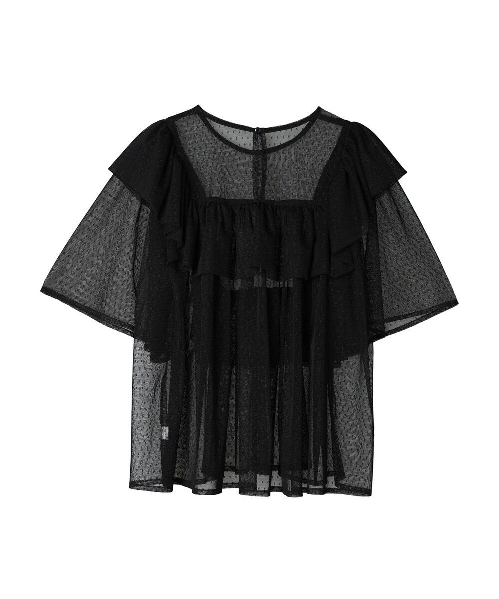 Green Parks ■ＥＳＣＡＲ　ドットチュールフレアヨークプルオーバー 