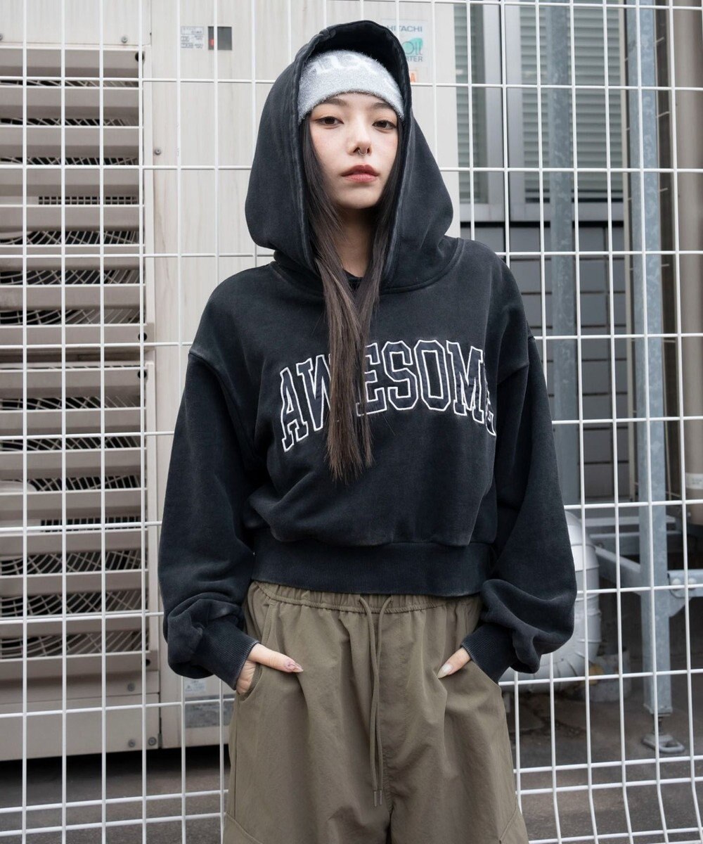 WEGO ロゴショートプルパーカー 