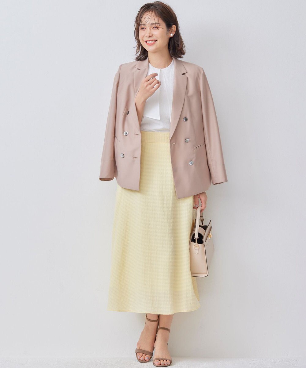 組曲 ステッチストライプドビー フレアスカート 